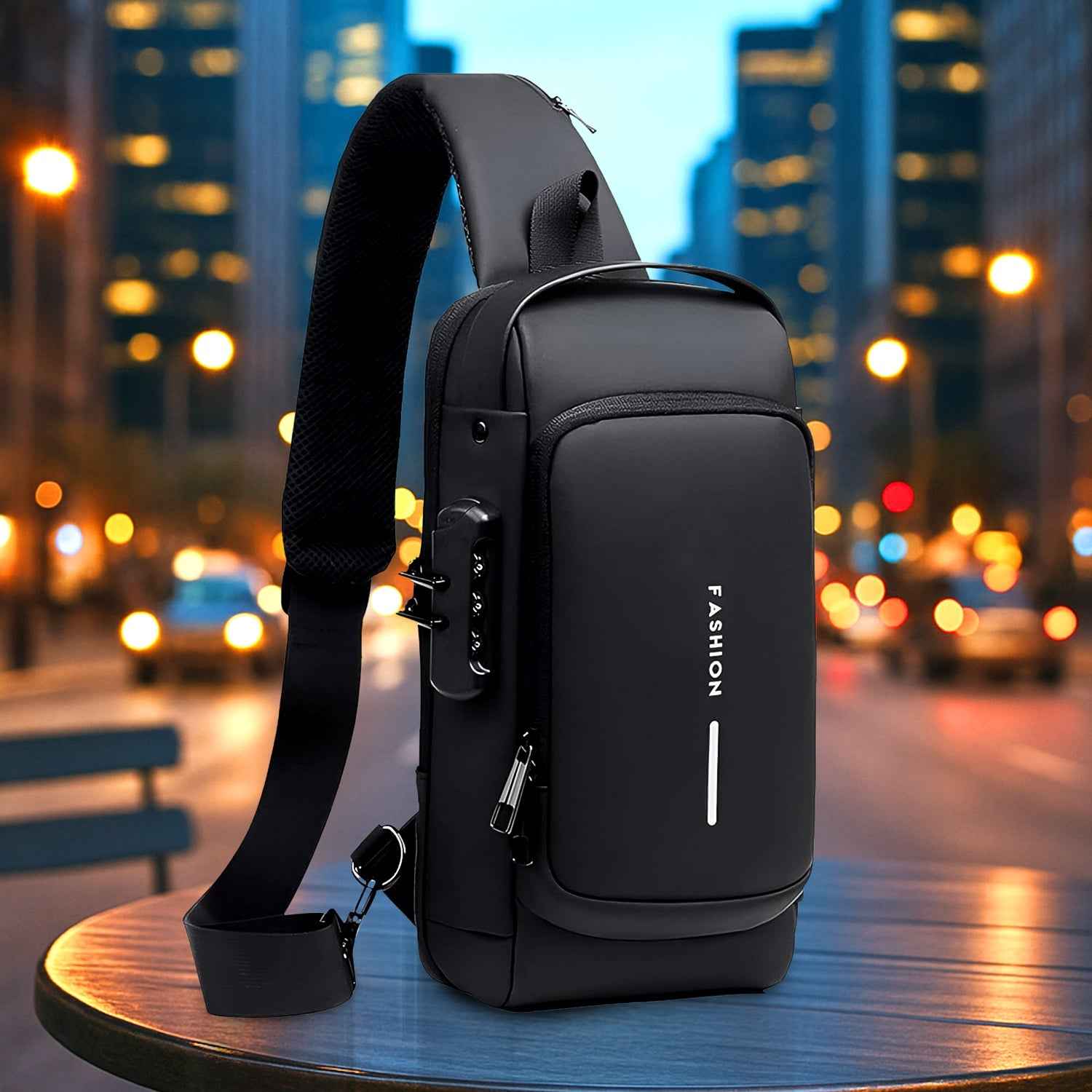 Anti-Theft Crossbody Sling Bag with USB Charging Port