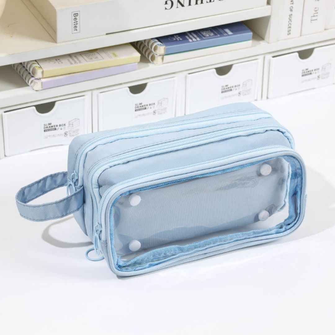 Pencil Box Pouch for School Kids Girls & Boys Aesthetic | Multi-Purpose Pencil Case - Portable Stationery Organizer for Pens, Markers & Beauty Essentials - Ideal for Office Desk Storage - Needsly