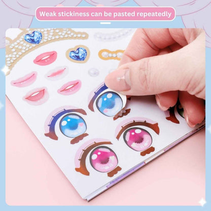 2Pcs DIY Face Stickers Make A Face Sticker Book for Kids Fans Ages 3+ Girls Style | Scrapbooking & Paper Crafts | | Scrapbooking Stickers - Needsly