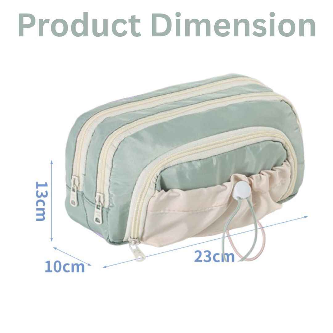 Pencil Case Stationery Items for Girls and Boys, Pen Pencil Pouch for School College and Office, Organize Makeup Cosmetic, Aesthetic Cute Stationary Box (Green) - Needsly