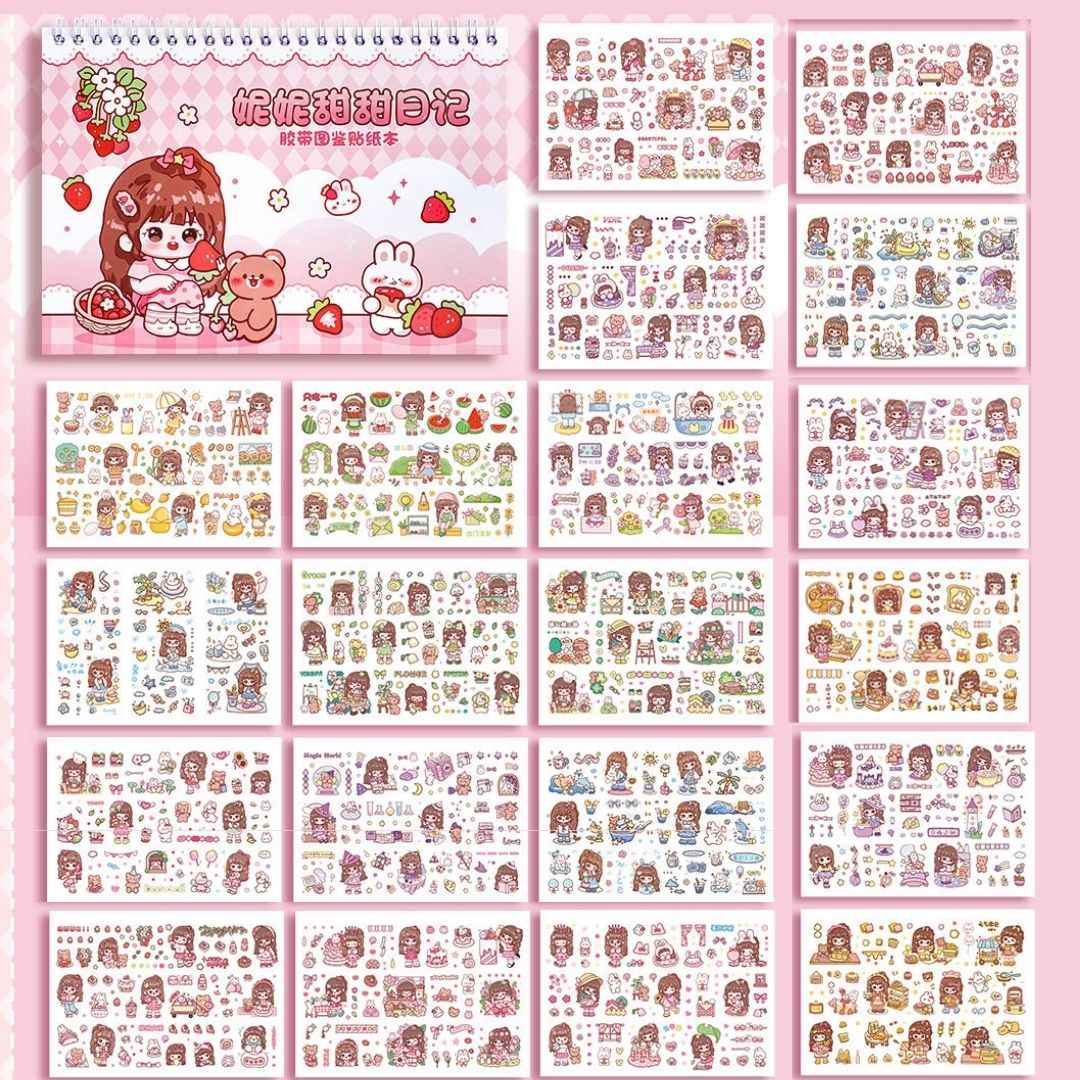Princess Sticker Book - Activity and Scrapbook Set with Cartoon Girls Stickers for Wall Art, Greeting Cards, Laptop, and Phone Cases (20 Sheets/Over 1000 Stickers) - Needsly