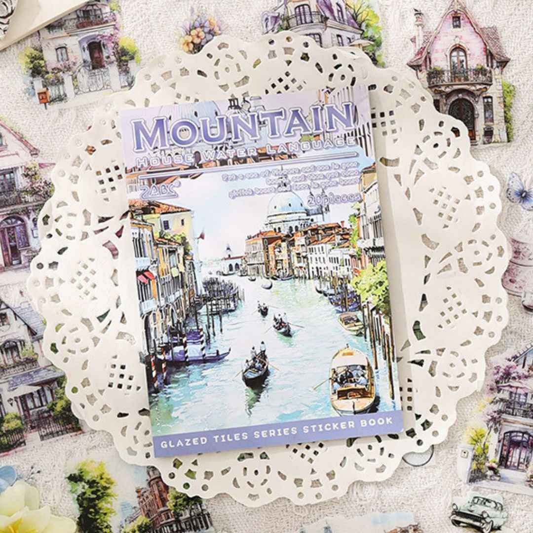 20 Sheets Aesthetic Landscape & Window View Stickers | Waterproof Scrapbook & Journal Stickers & PET Self-Adhesive Scrapbooking, DIY Craft Stickers for Girls - Needsly