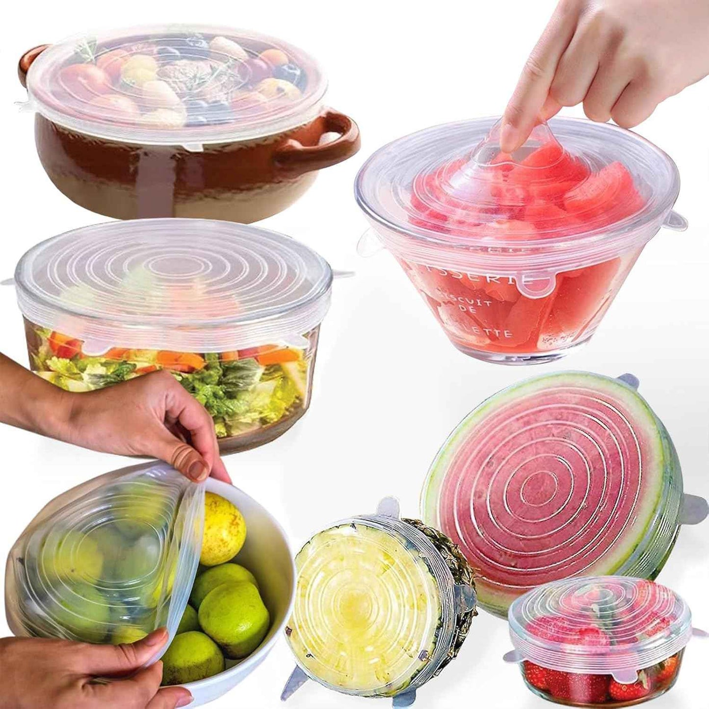 2118 Reusable Premium Silicone Stretch and Seal Lids 6PCS - Needsly