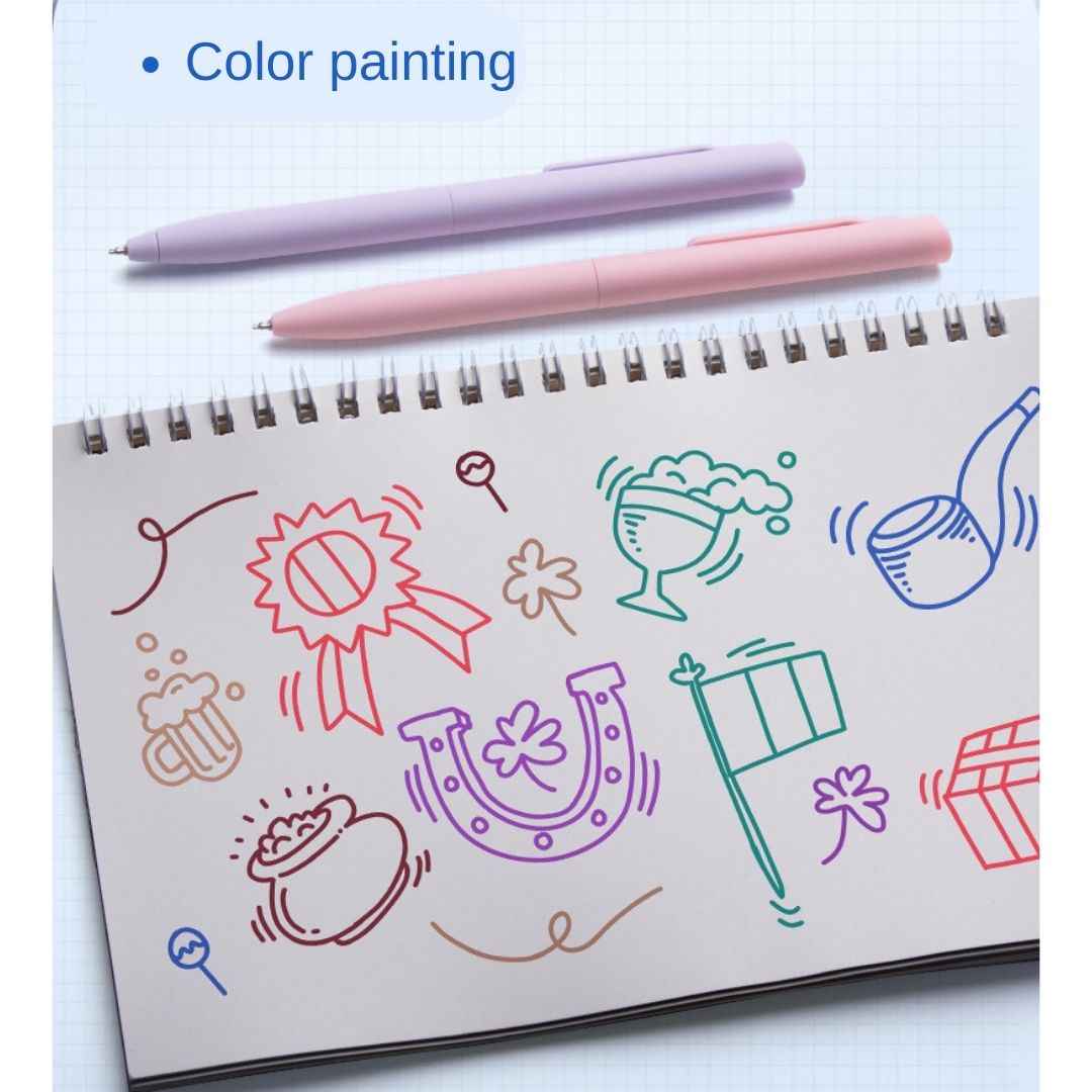6 Colours Retractable Gel Pens with 6 Refills 0.5 mm Aesthetic Gel Pen Pastel Ballpoint Pen for Writech Drawing for Girls, School & Office Use (Cute Candy) - Needsly
