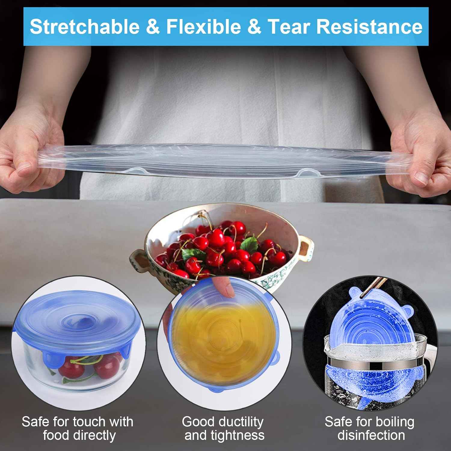 2118 Reusable Premium Silicone Stretch and Seal Lids 6PCS - Needsly