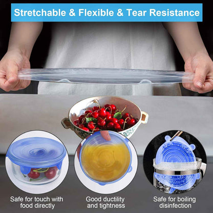 2118 Reusable Premium Silicone Stretch and Seal Lids 6PCS - Needsly