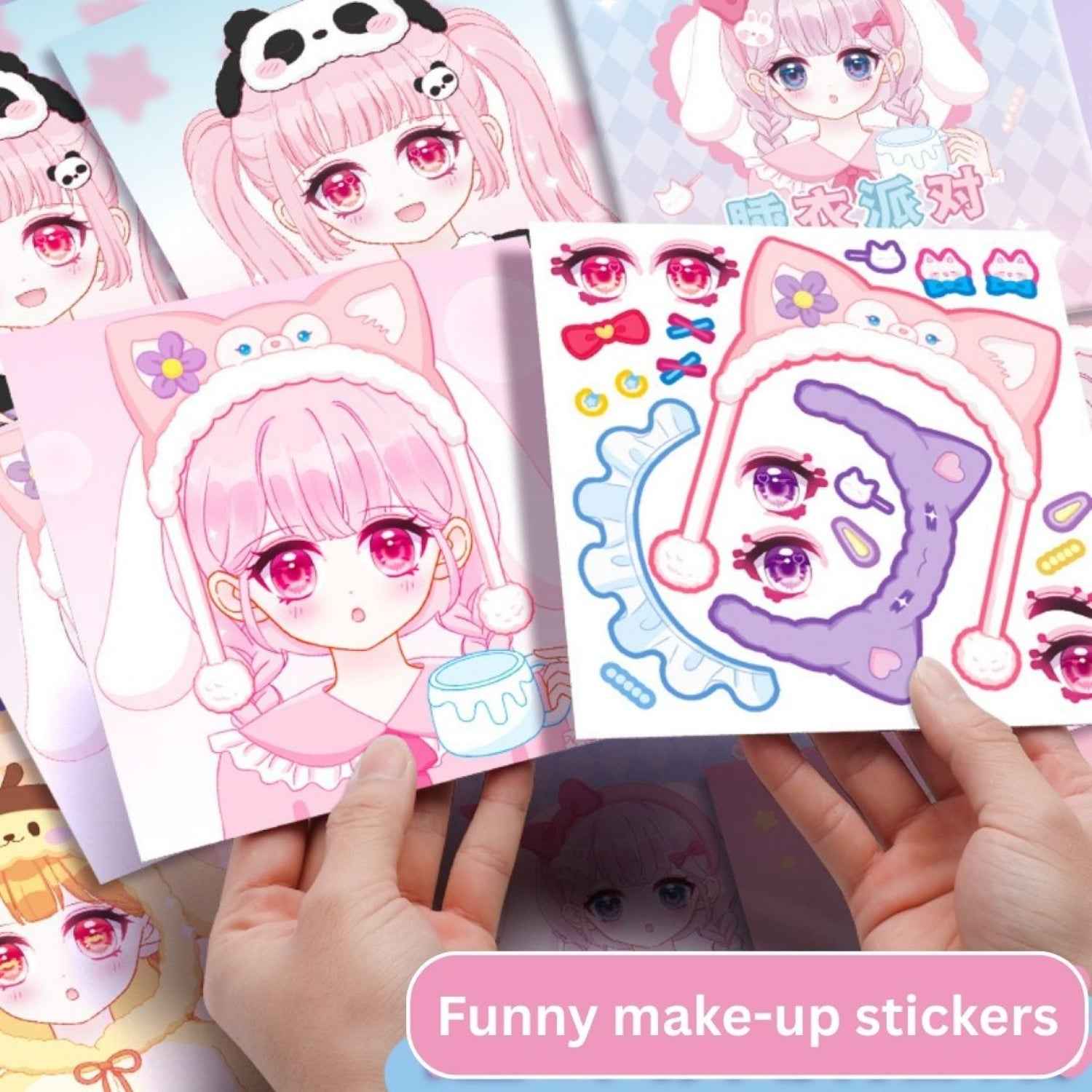 2Pcs DIY Face Stickers Make A Face Sticker Book for Kids Fans Ages 3+ Girls Style | Scrapbooking & Paper Crafts | | Scrapbooking Stickers - Needsly