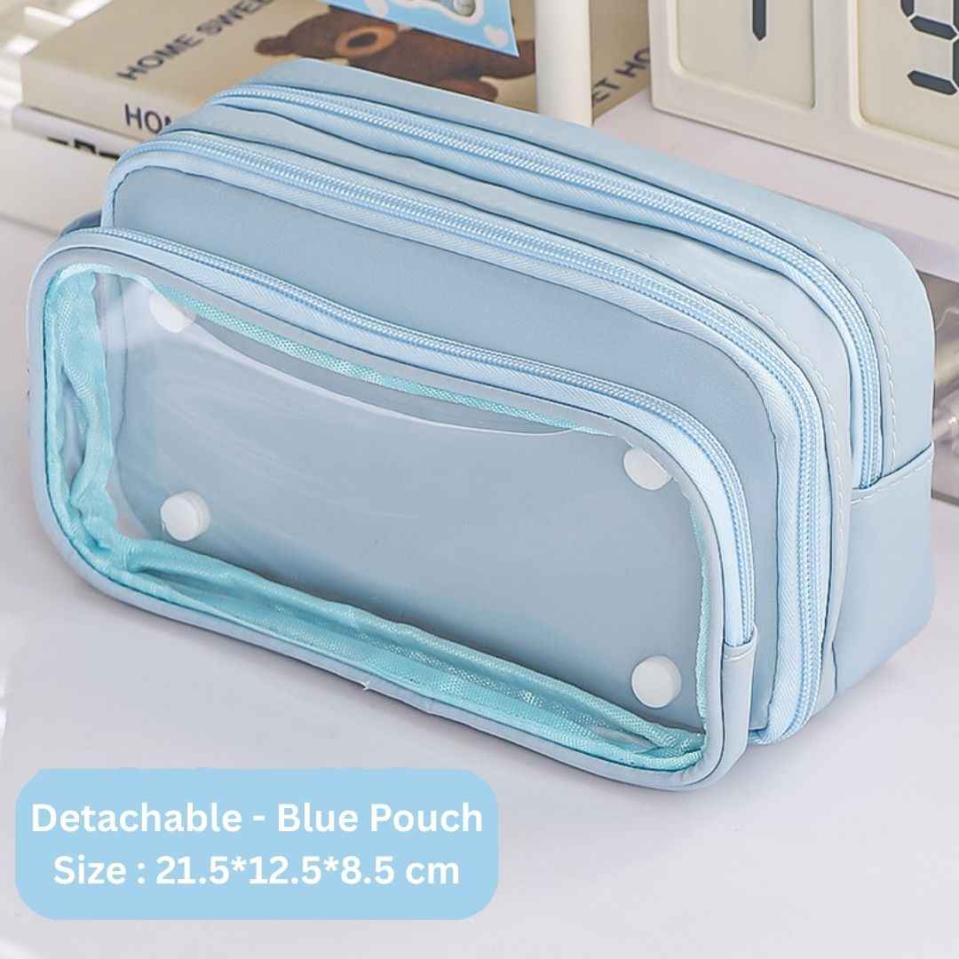 Pencil Box Pouch for School Kids Girls & Boys Aesthetic | Multi-Purpose Pencil Case - Portable Stationery Organizer for Pens, Markers & Beauty Essentials - Ideal for Office Desk Storage - Needsly