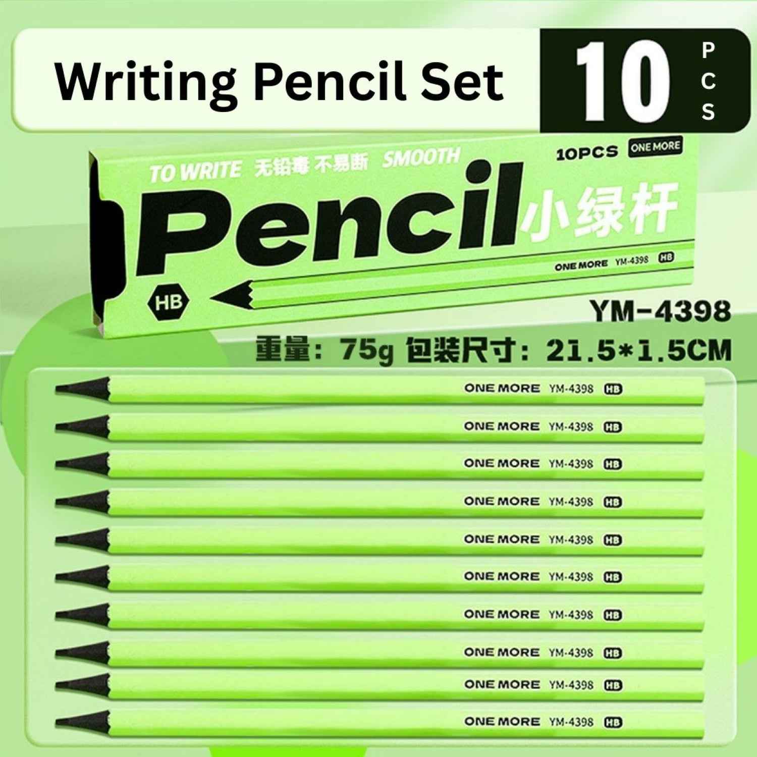Study Pencil Set of 10 Pencil,Good Handwriting, Soft Wood for Easy Sharpening Ideal Gift for Artist, Art Lover, Students - Needsly