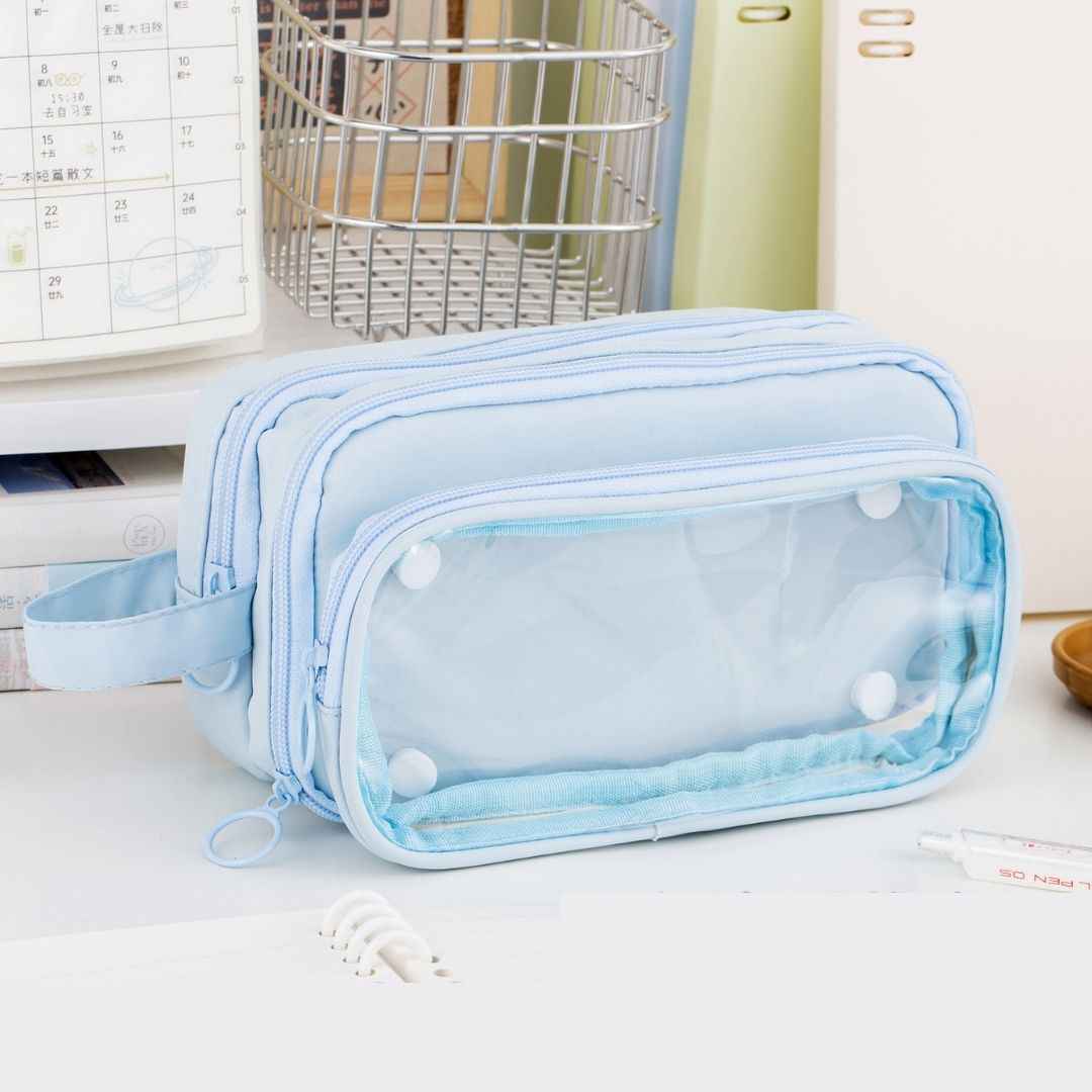 Pencil Box Pouch for School Kids Girls & Boys Aesthetic | Multi-Purpose Pencil Case - Portable Stationery Organizer for Pens, Markers & Beauty Essentials - Ideal for Office Desk Storage - Needsly