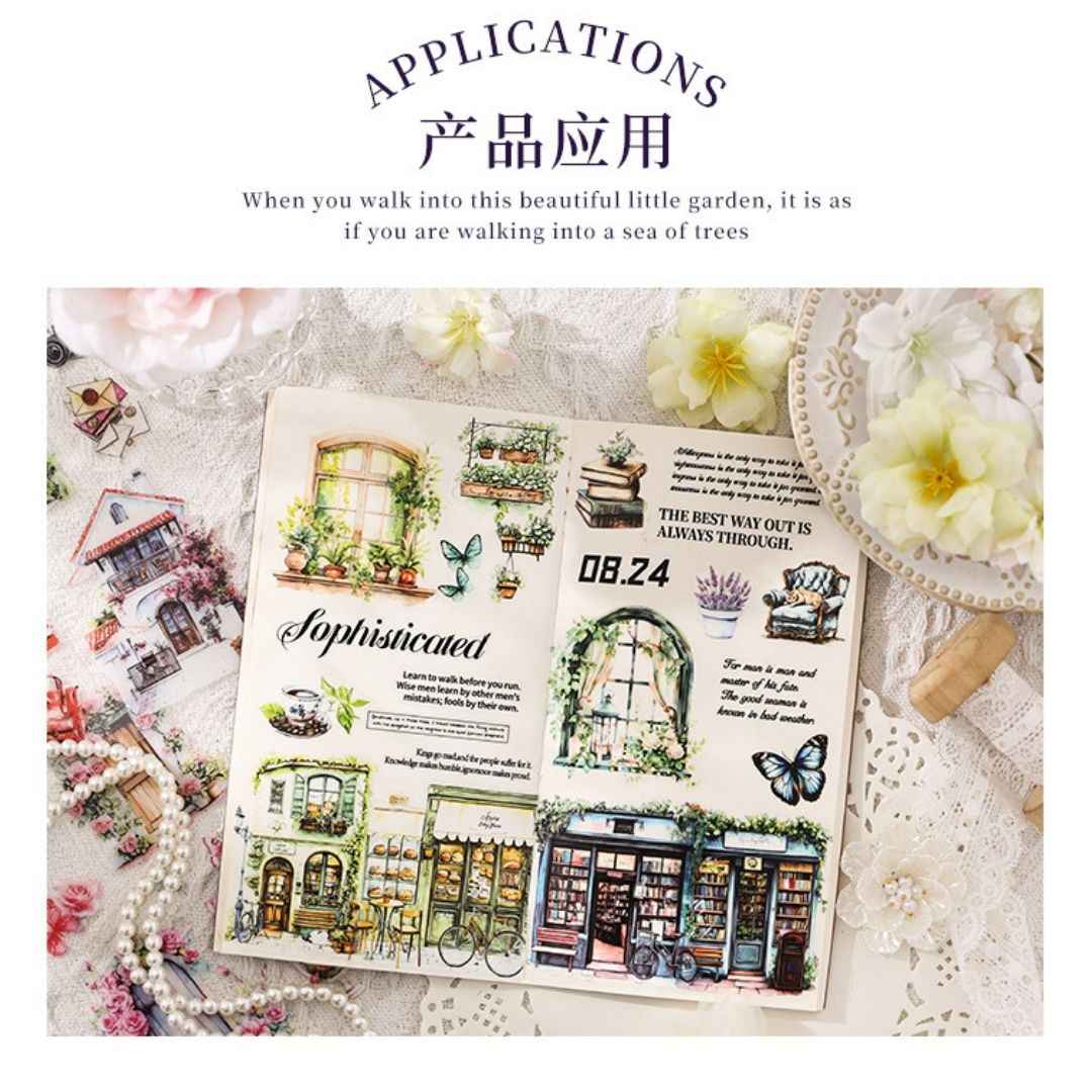 20 Sheets Aesthetic Landscape & Window View Stickers | Waterproof Scrapbook & Journal Stickers & PET Self-Adhesive Scrapbooking, DIY Craft Stickers for Girls - Needsly