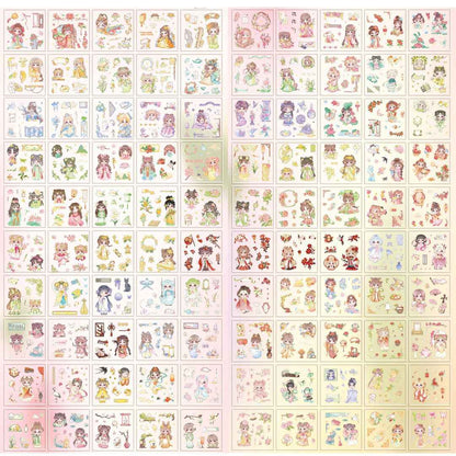 Kawaii Cherry Blossom Stickers - 100 Sheets of Cute Cartoon Decorative Labels for Scrapbooking and Crafts - Needsly