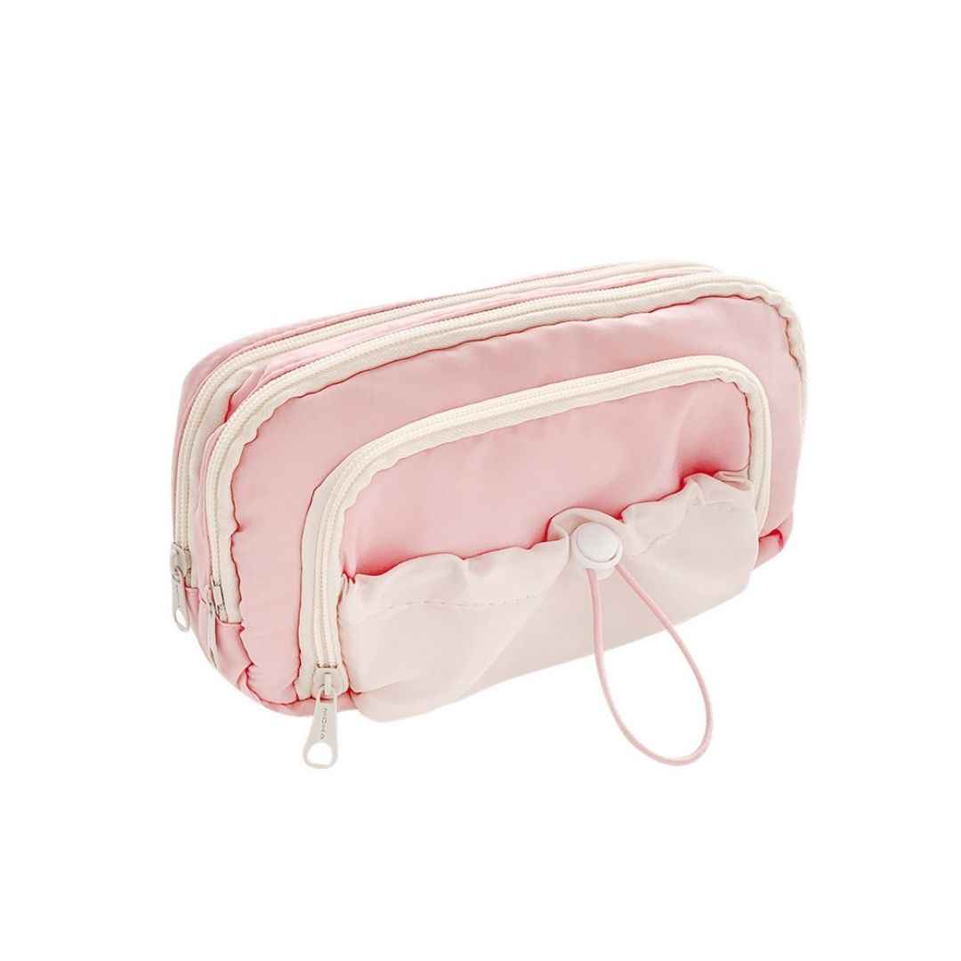 Pencil Case Stationery Items for Girls and Boys, Pen Pencil Pouch for School College and Office, Organize Makeup Cosmetic, Aesthetic Cute Stationary Box Pink - Needsly