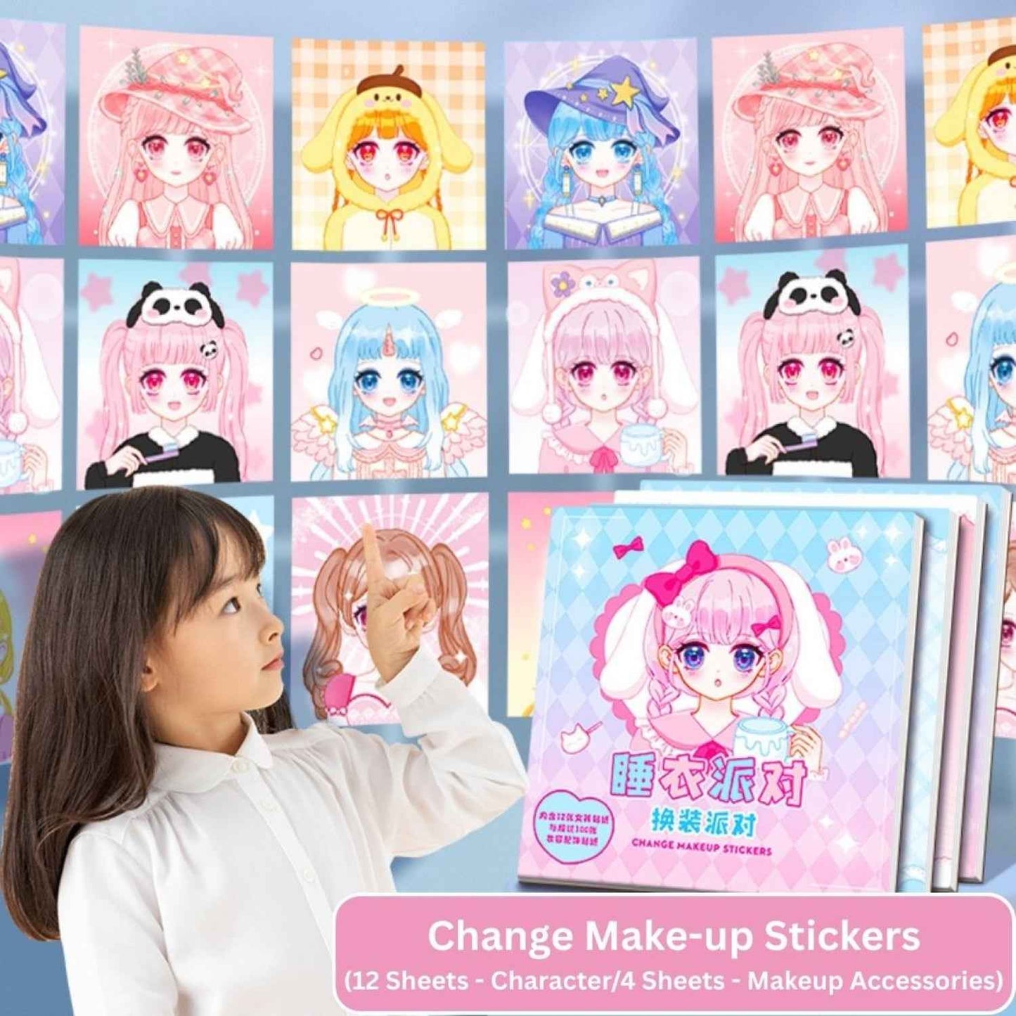 2Pcs DIY Face Stickers Make A Face Sticker Book for Kids Fans Ages 3+ Girls Style | Scrapbooking & Paper Crafts | | Scrapbooking Stickers - Needsly