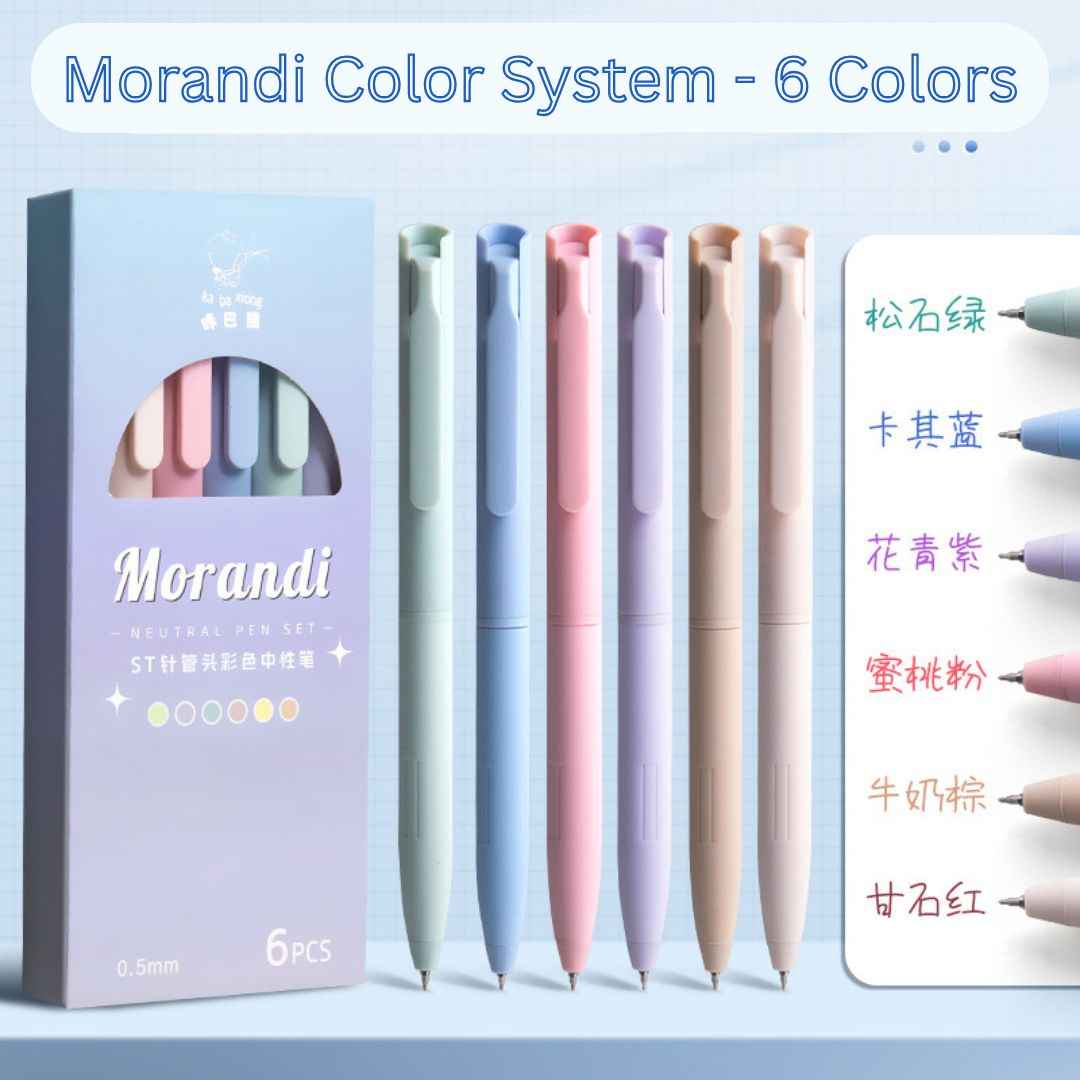 6 Colours Retractable Gel Pens with 6 Refills 0.5 mm Aesthetic Gel Pen Pastel Ballpoint Pen for Writech Drawing for Girls, School & Office Use (Cute Candy) - Needsly