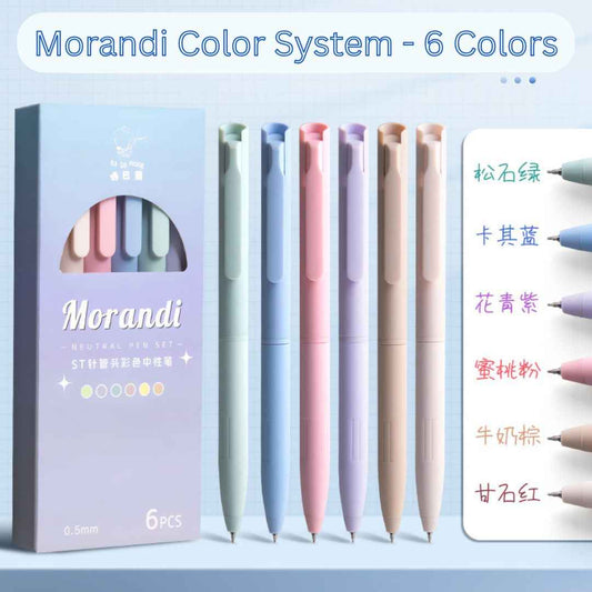 6 Colours Retractable Gel Pens with 6 Refills 0.5 mm Aesthetic Gel Pen Pastel Ballpoint Pen for Writech Drawing for Girls, School & Office Use (Cute Candy) - Needsly