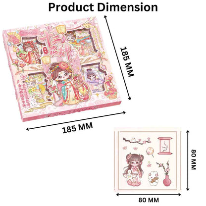 Kawaii Cherry Blossom Stickers - 100 Sheets of Cute Cartoon Decorative Labels for Scrapbooking and Crafts - Needsly