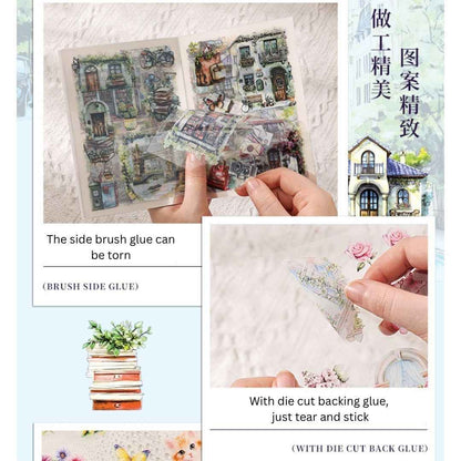 20 Sheets Aesthetic Landscape & Window View Stickers | Waterproof Scrapbook & Journal Stickers & PET Self-Adhesive Scrapbooking, DIY Craft Stickers for Girls - Needsly