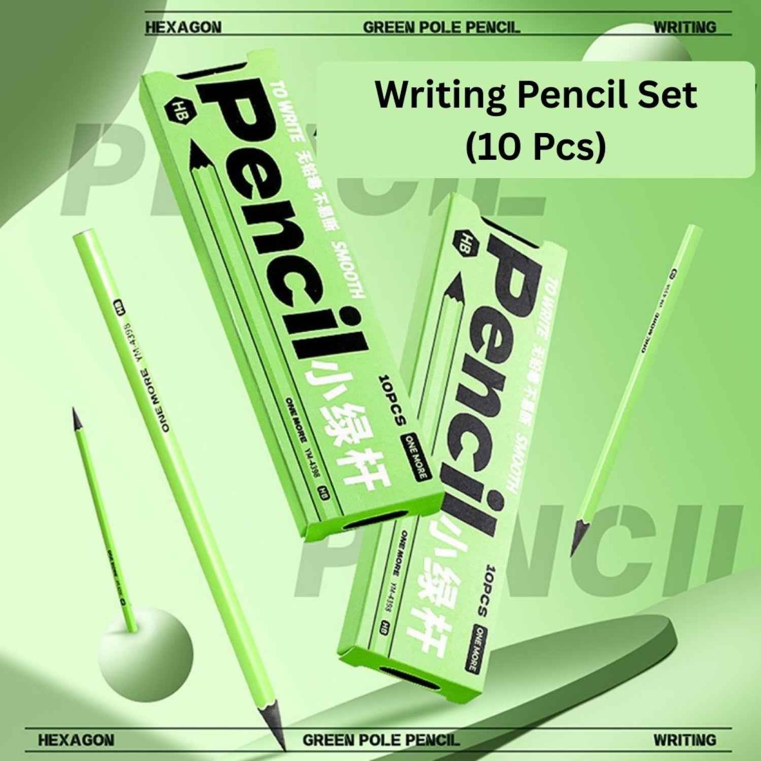 Study Pencil Set of 10 Pencil,Good Handwriting, Soft Wood for Easy Sharpening Ideal Gift for Artist, Art Lover, Students - Needsly