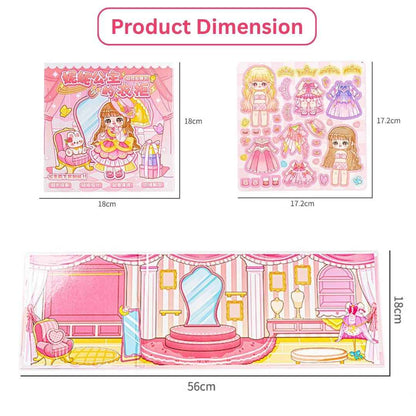 Princess Nini's Magnetic Wardrobe Reusable Magnetic Dress-Up Book for Girls with Cute Outfits, Accessory Stickers & Foldable Scene Room - Needsly