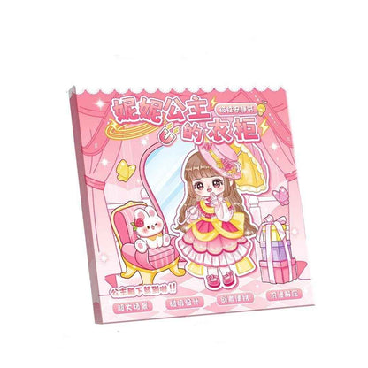 Princess Nini's Magnetic Wardrobe Reusable Magnetic Dress-Up Book for Girls with Cute Outfits, Accessory Stickers & Foldable Scene Room - Needsly