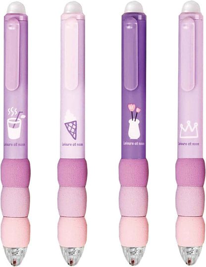 4 Pcs Cute Gel Pens - Aesthetic Retractable Blue Ink Pens with Cartoon Soft Grip for Kawaii Office & School Supplies - Needsly