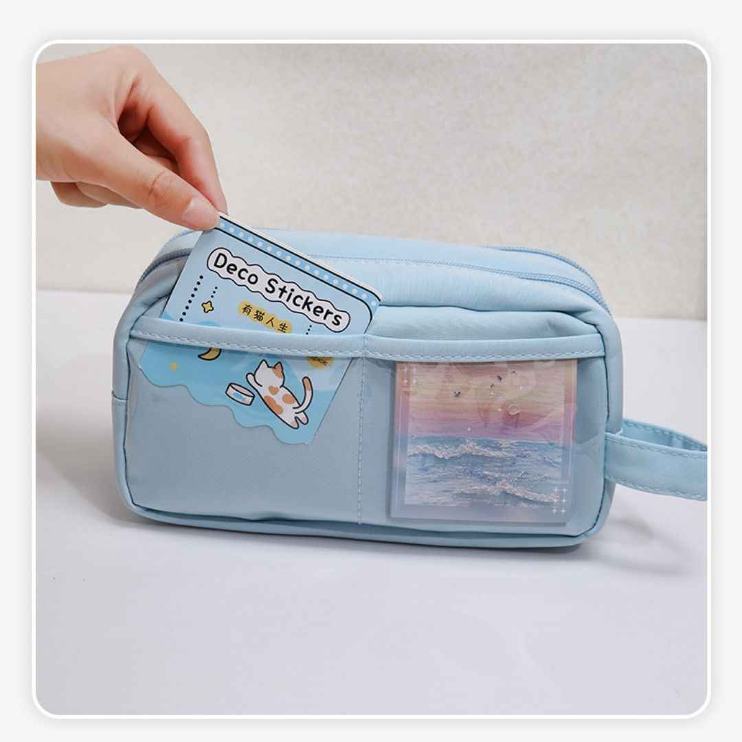 Pencil Box Pouch for School Kids Girls & Boys Aesthetic | Multi-Purpose Pencil Case - Portable Stationery Organizer for Pens, Markers & Beauty Essentials - Ideal for Office Desk Storage - Needsly