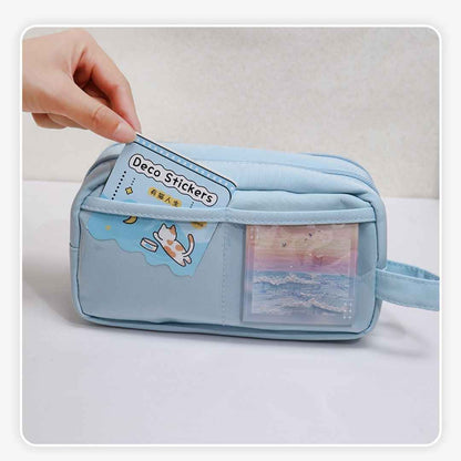 Pencil Box Pouch for School Kids Girls & Boys Aesthetic | Multi-Purpose Pencil Case - Portable Stationery Organizer for Pens, Markers & Beauty Essentials - Ideal for Office Desk Storage - Needsly