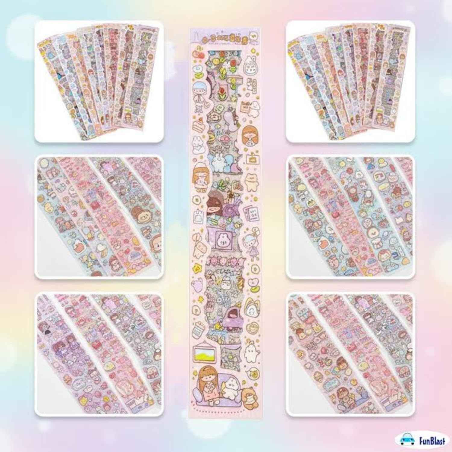Kawaii Sticker Sheet of 20 Cute Designs for Scrapbooking and Crafting - Needsly