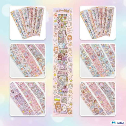 Kawaii Sticker Sheet of 20 Cute Designs for Scrapbooking and Crafting - Needsly
