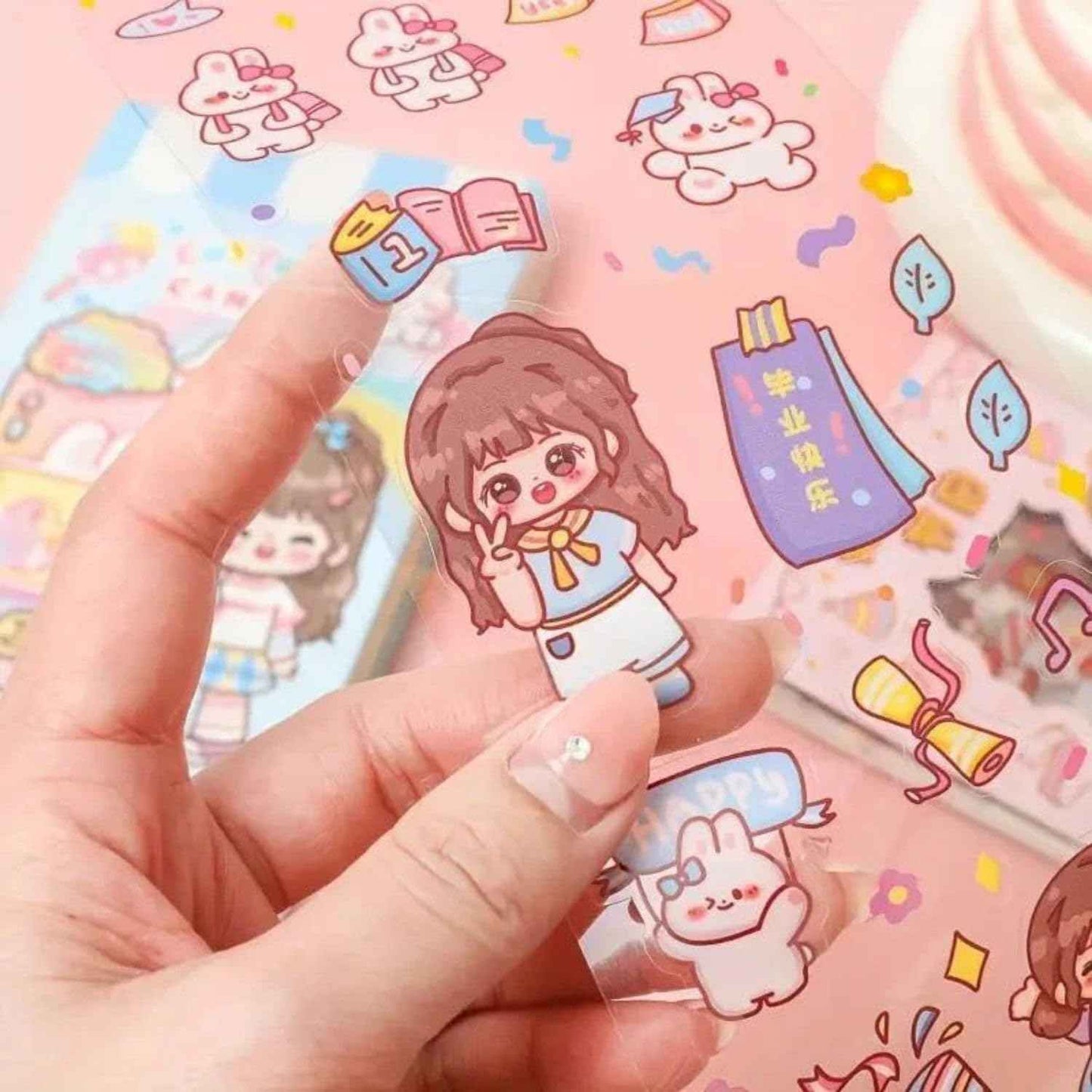 Kawaii Sticker Sheet of 20 Cute Designs for Scrapbooking and Crafting - Needsly