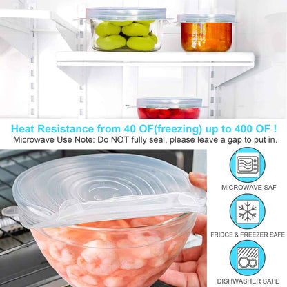 2118 Reusable Premium Silicone Stretch and Seal Lids 6PCS - Needsly