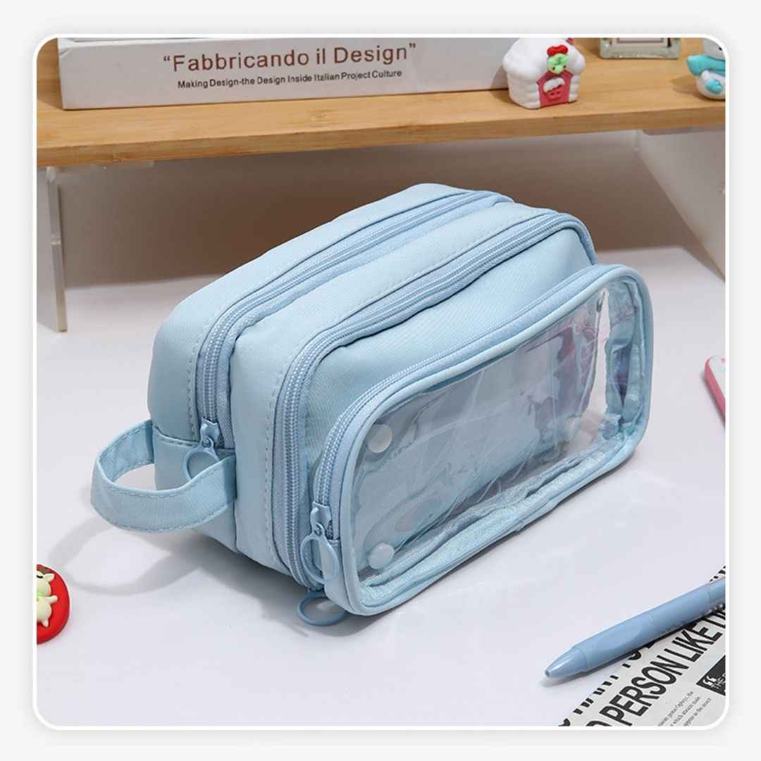 Pencil Box Pouch for School Kids Girls & Boys Aesthetic | Multi-Purpose Pencil Case - Portable Stationery Organizer for Pens, Markers & Beauty Essentials - Ideal for Office Desk Storage - Needsly