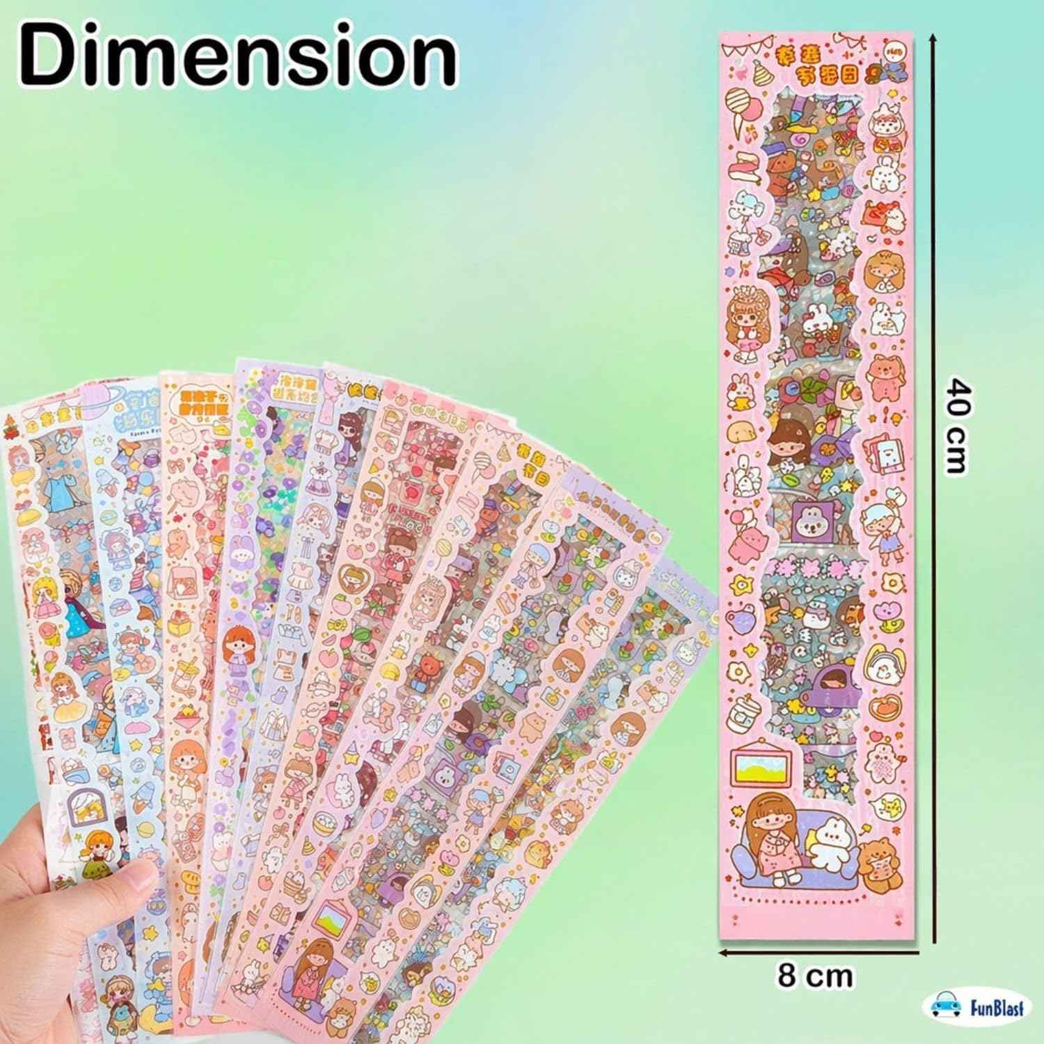 Kawaii Sticker Sheet of 20 Cute Designs for Scrapbooking and Crafting - Needsly