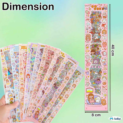 Kawaii Sticker Sheet of 20 Cute Designs for Scrapbooking and Crafting - Needsly
