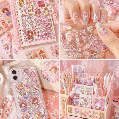 Kawaii Sticker Sheet of 20 Cute Designs for Scrapbooking and Crafting - Needsly