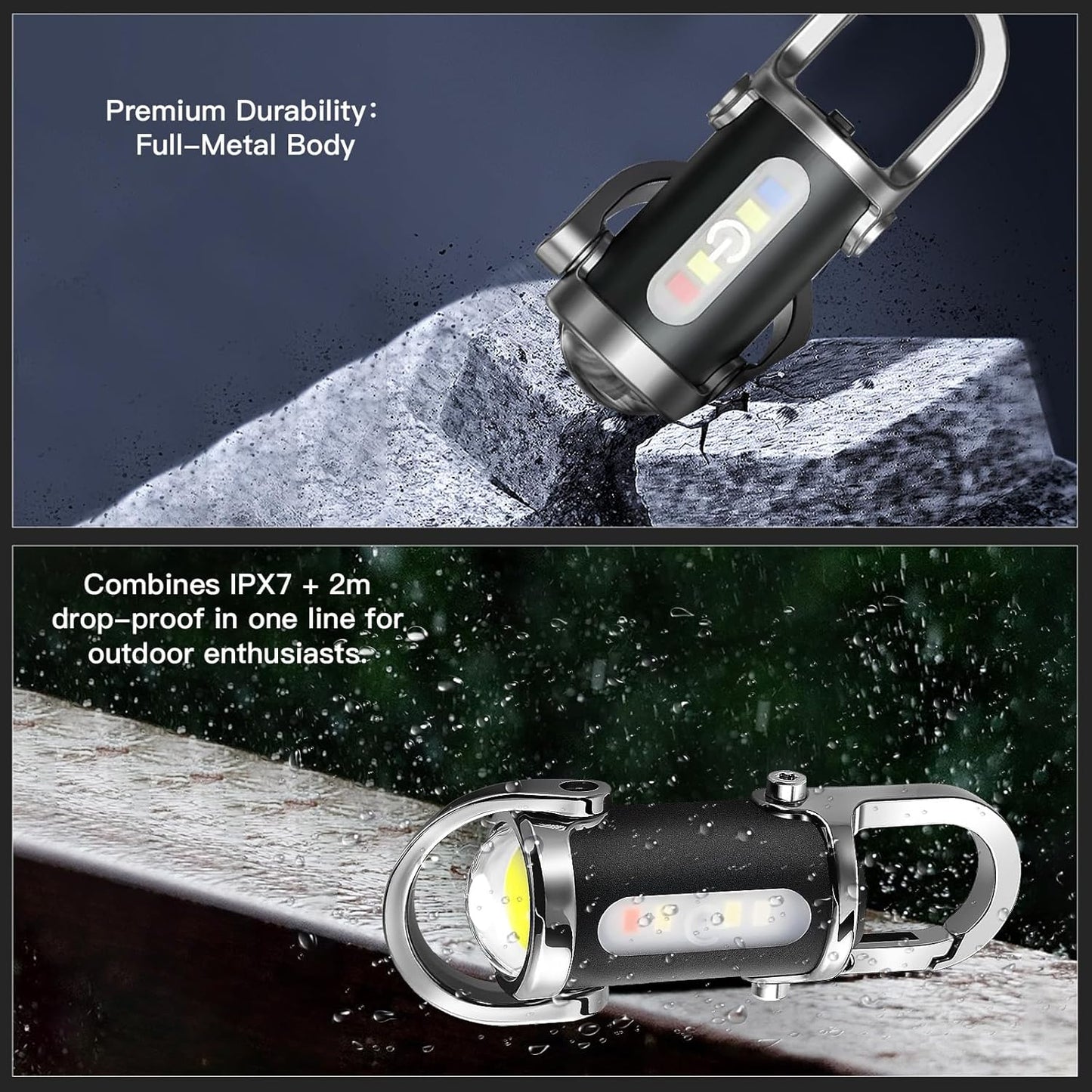 1200LM Super Bright Mini Keyring Torch