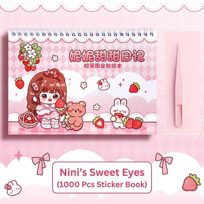 Princess Sticker Book - Activity and Scrapbook Set with Cartoon Girls Stickers for Wall Art, Greeting Cards, Laptop, and Phone Cases (20 Sheets/Over 1000 Stickers) - Needsly