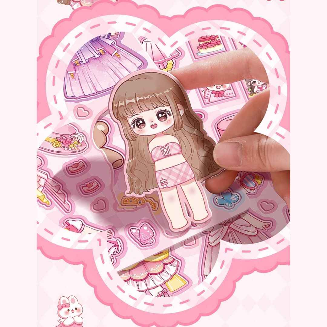 Princess Nini's Magnetic Wardrobe Reusable Magnetic Dress-Up Book for Girls with Cute Outfits, Accessory Stickers & Foldable Scene Room - Needsly
