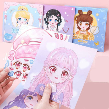 2Pcs DIY Face Stickers Make A Face Sticker Book for Kids Fans Ages 3+ Girls Style | Scrapbooking & Paper Crafts | | Scrapbooking Stickers - Needsly