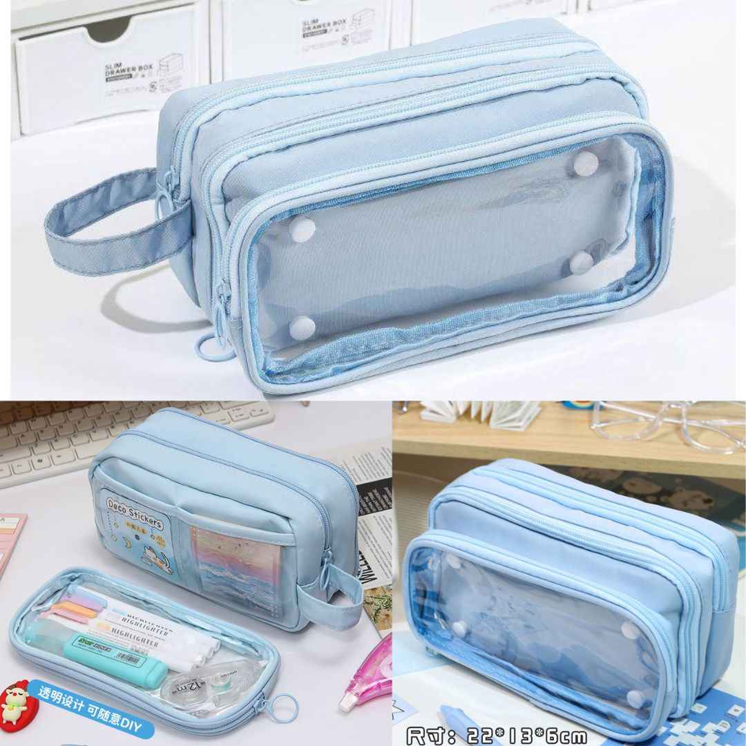 Pencil Box Pouch for School Kids Girls & Boys Aesthetic | Multi-Purpose Pencil Case - Portable Stationery Organizer for Pens, Markers & Beauty Essentials - Ideal for Office Desk Storage - Needsly