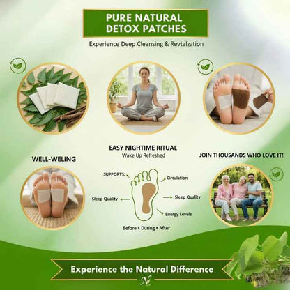 Herbal Giloy Detox Foot Patches | Body Detox Support, Stress Relief(1 BOX = 20 PATCHES-Buy 1 Get 3Free🔥🔥) - Needsly