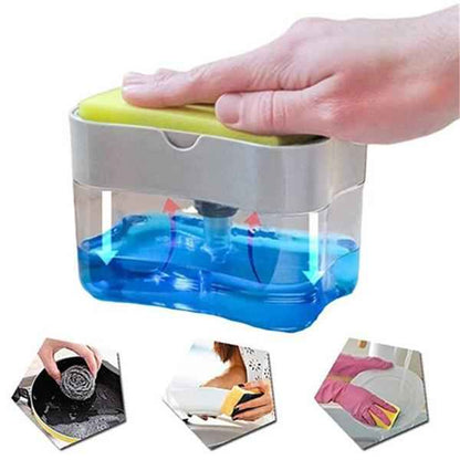 Dish Soap Dispenser with Sponge Holder for Kitchen Sink - Needsly