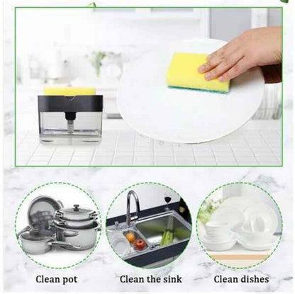 Dish Soap Dispenser with Sponge Holder for Kitchen Sink - Needsly