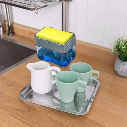 Dish Soap Dispenser with Sponge Holder for Kitchen Sink - Needsly