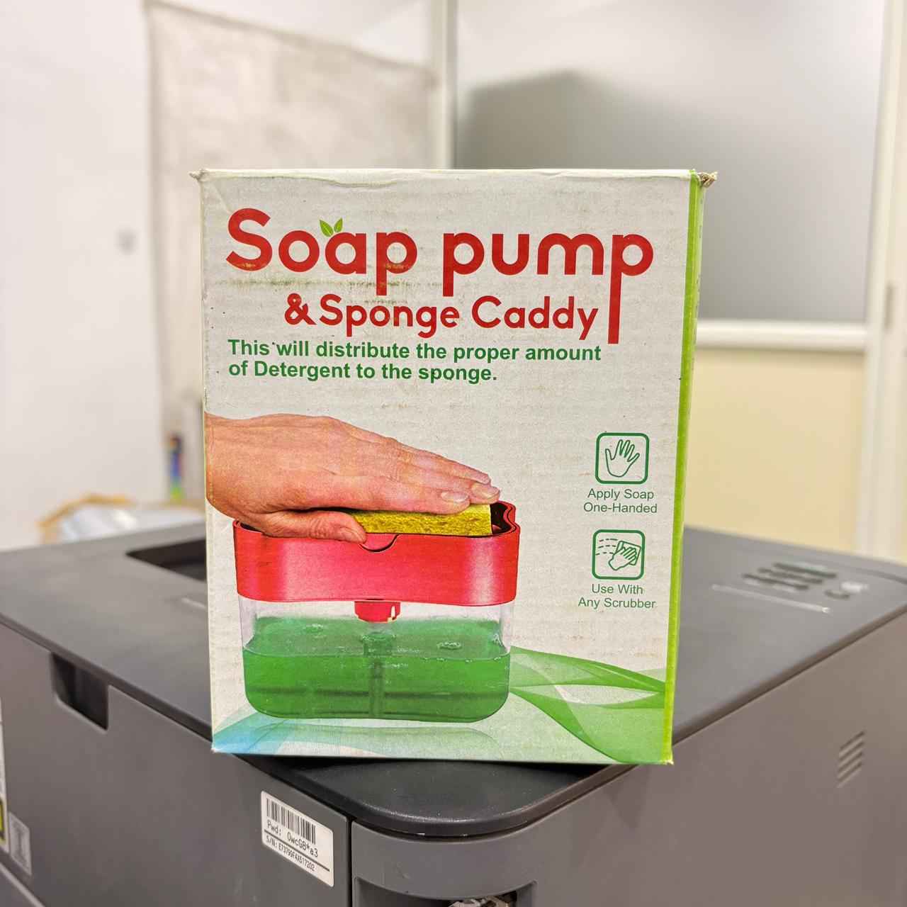 Dish Soap Dispenser with Sponge Holder for Kitchen Sink - Needsly